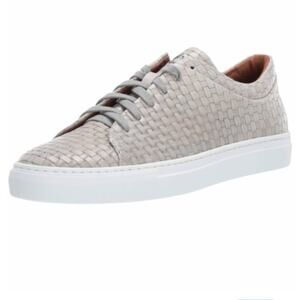 Aquatalia Women Sand Gray Avery Weatherproof Embossed Basket Weave Sneakers Sz 6